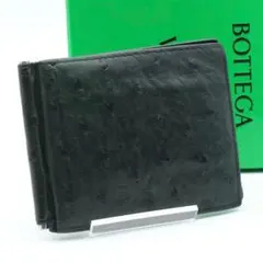 【極美品】BOTTEGAVENETA マネークリップ　オーストリッチ　グリーンのサムネイル