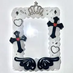 【即日発送】ホイップデコ トレカケース 硬質ケース　透明　ブラック　王冠　十字架