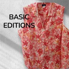 BASIC EDITIONS ノースリーブシャツ 3X 花柄