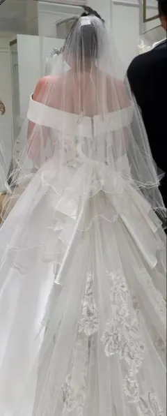 新品未使用ウェディングベール　ショートホワイトレース