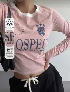 SHEIN ピンク 長袖Tシャツ Lサイズ