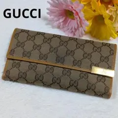 GUCCI グッチ GGスプリーム ロゴプレート PVC 長財布 0704-7 - メルカリ