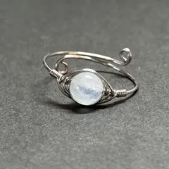 WR672FSS 天然石 ワイヤーリング カイヤナイトシリカ ステンレス フリー