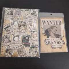 ワンピース ノートとシャンクスポストカード、クリアファイルセット