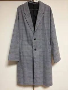 グレー チェック柄 チェスターコート