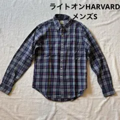 HARVARD ライトオン　チェック柄メンズシャツ　サイズSのサムネイル