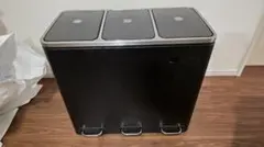 ステンレススチール 3分別ゴミ箱 黒のサムネイル