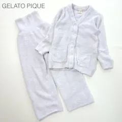 ジェラートピケ ルームウエア セットアップ もこもこ 腹巻き グレー ふわもこ