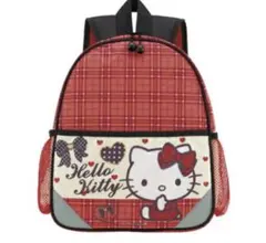 平成レトロ✨保冷リュック　ハローキティ タータンチェック 子供用 バッグ 保冷