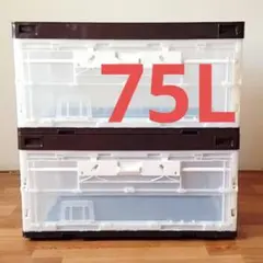 扉付き折りたたみコンテナ2セット（75L) ブラウン 5組 - メルカリ