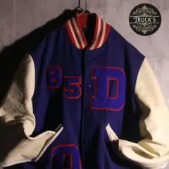 SP古着　スタジャン　70‘s デロング　レザー　ウール　刺繍　USA製　３８