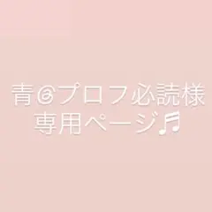 青＠プロフ必読様専用ページ