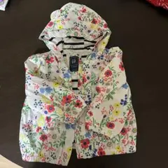 くま耳　ウィンドブレーカー　ナイロンジャンパー　キャップ　gap 80 花柄