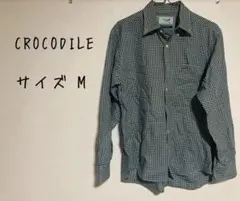 CROCODILE クロコダイル ギンガムチェックシャツ Mワンポイント刺繍のサムネイル