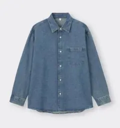 GU　ウォッシュドシャツ　デニム