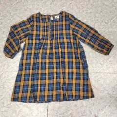 CAFii 長袖ブロックチェック柄シャツ 長袖カットソー ワンピース サイズ4L