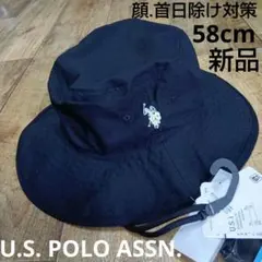 新品 U.S. POLO ASSN.2WAYサンシェード付き アウトドアハット黒