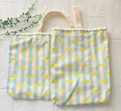 人気！可愛い♡ 入園入学3点　レッスンバック　上靴入　巾着　リボン柄