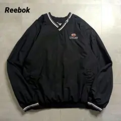 90s Reebokナイロンプルオーバー 企業刺繍ロゴLUCASビッグシルエット