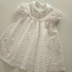 美品★90cm familiar ファミリア ピンク小花柄 半袖ワンピース