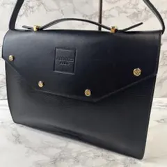 NINA RICCI ニナリッチ 本革 レザー スクエア型ショルダーバッグ 黒