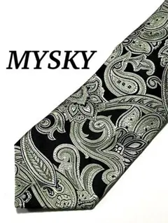 2本目半額 美品 MYSKY ペイズリー柄 ポリエステル ネクタイ