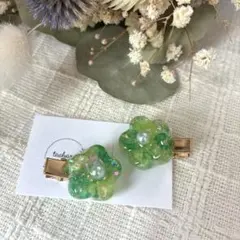 No.341 ミニヘアクリップ　2個セット 金具ゴールド