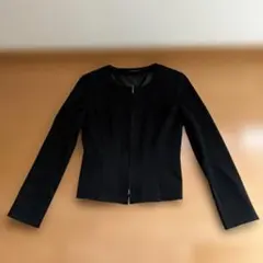 COMME CA ISM ブラック ノーカラージャケット Mサイズ