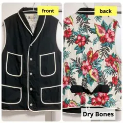 Dry Bones フロントバッグ別柄 ベスト L　ハイビスカス　黒シンプルのサムネイル