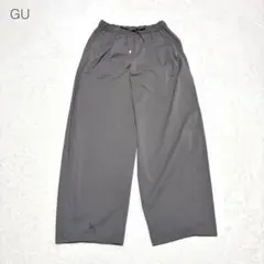 ジーユー バレルレッグパンツ チャコールグレー ワイドパンツ M カジュアル
