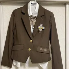 EAST BOY 茶色ブレザーとチェック柄スカートセット165cm