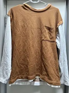 【お値下げ可⭕️】ブラウン コットン 長袖Tシャツ Lサイズ
