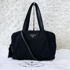 極美品✨PRADA 2way レザーナイロン ミニボストン バッグ ショルダー