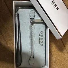 GUESS 長財布 ライトブルー ストラップ付きのサムネイル