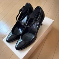 JILL STUART ★エナメルブラック★ハイヒールストラップパンプス
