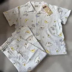 新品　綿100 ピーナッツ　スヌーピー　ベビーパジャマ 上下セット 水色 雲星柄