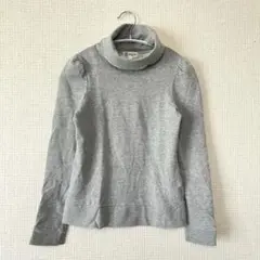 MICHELKLEIN/グレーハイネックカットソー/長袖/スウェット風/シンプル