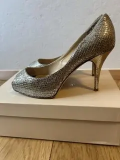 JIMMY CHOO シルバーラメ　パンプス36ハーフ