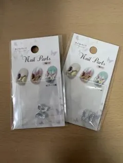 蝶デザイン ネイルパーツ 2パック