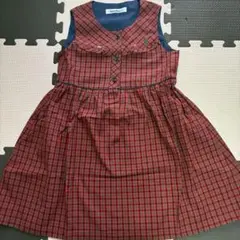 familiar ジャンバースカート 赤緑チェック