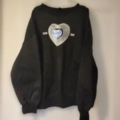 ハートデザイン ブラックスウェット 3XL