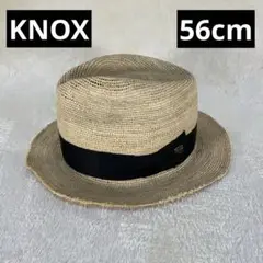 KNOX ノックス ラフィア 中折れハット　ベージュ　リボン付き