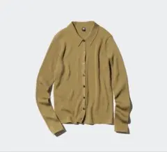 UNIQLO ユニクロ メリノリブポロカーディガン S カーディガン イエロー