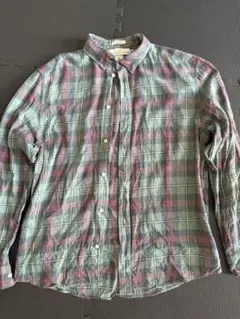 L.O.G.G. H&M ネルシャツ チェック グリーン系 L