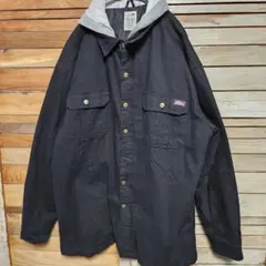 ディッキーズ ワークジャケット パーカー付 レイヤード 2XL 古着 ブルゾン