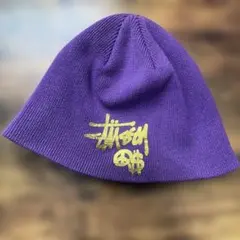 80~90's Old stussy ストックロゴ刺繍 ボーダー ロングビーニー - メルカリ