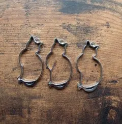 ★ 猫 シルエット チャーム レジン 空枠 3個 セット