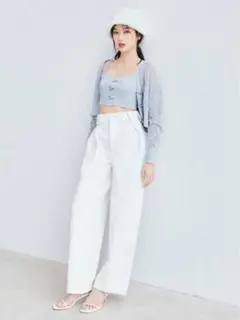 【新品未使用】スナイデル タックワイドデニムパンツ ホワイト 00サイズ