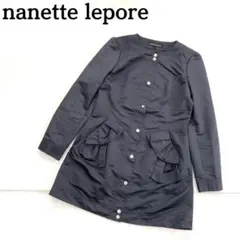 美品★nanette lepore ナネットレポー ノーカラーコート ネイビー6のサムネイル