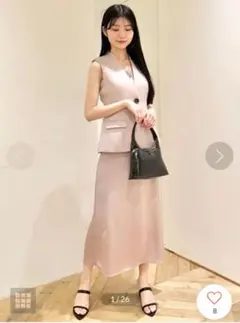 【SNIDEL】ウエストシェイプジレ&サテンワンピースセット